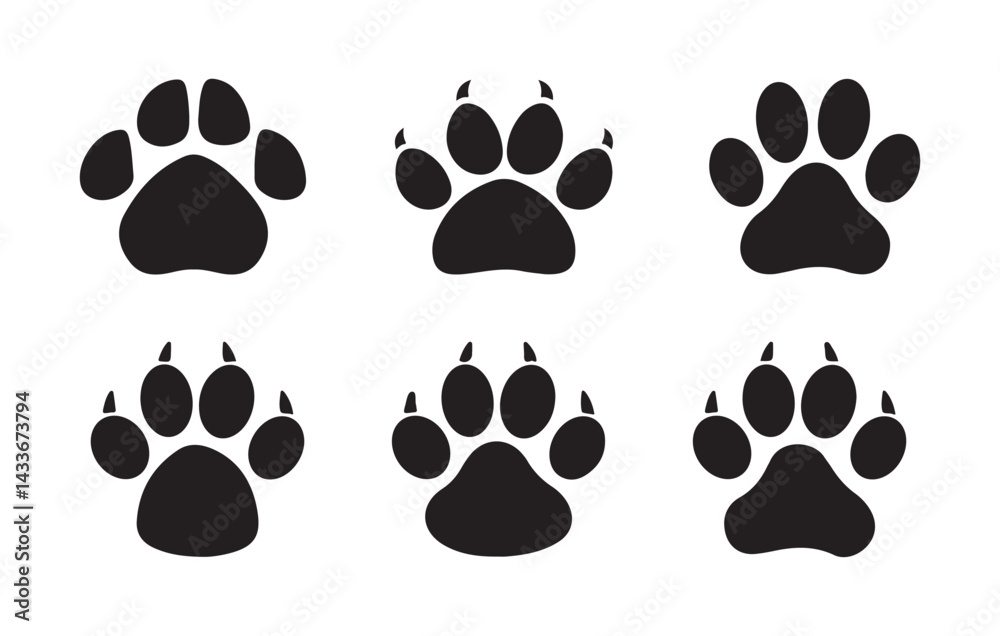 Paw print sign and symbol.Pet paw editable stroke outline icon isolated on white background Paw print sign and symbol.Pet paw editable stroke outline icon isolated on white background