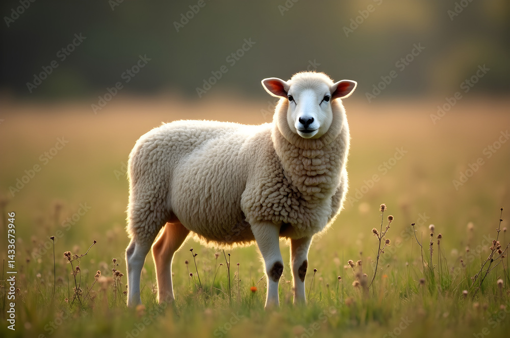 Obraz premium sheep wildlife landscape high resolution photo scenery