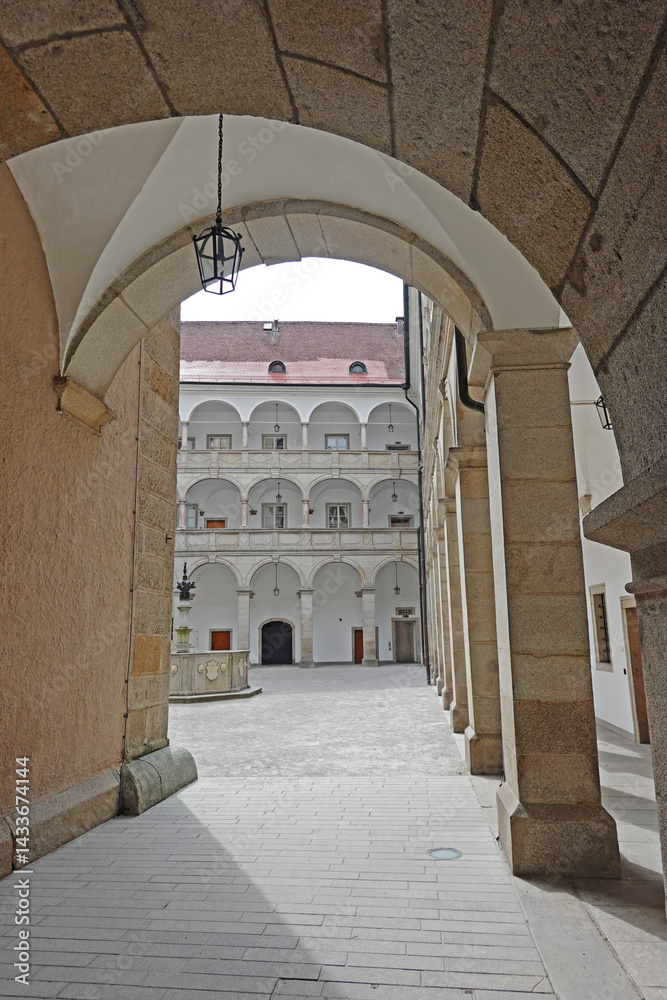 Renaissance Arkadenhof in Minoritenkirche, Linz, Austria