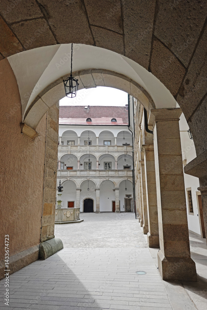 Renaissance Arkadenhof in Minoritenkirche, Linz, Austria