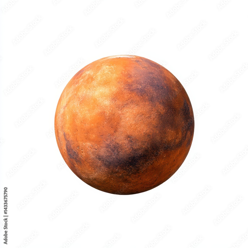 Fototapeta premium Planet mars isolated on white background