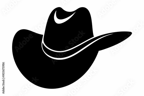 Cowboy Hat Silhouette Vector Illustration