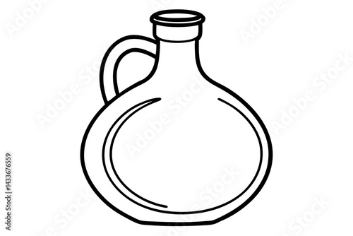 Moonshine Jug Line Art Vector Illustration