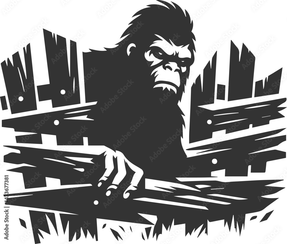 Naklejka premium Bigfoot silhouette