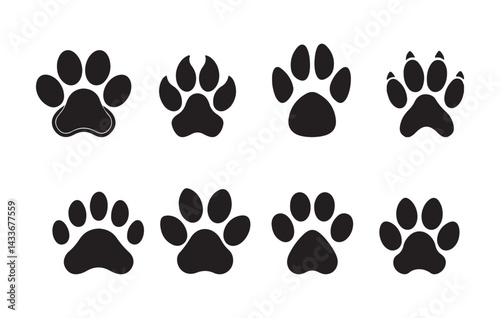 Paw print icon. pet paw print dog cat icon, vector illustration Eps 10
