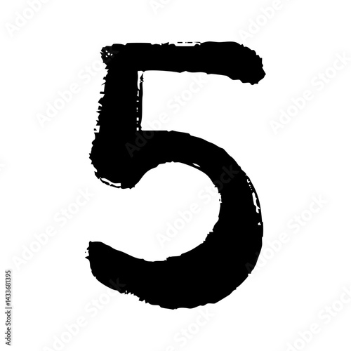 数字の5の手描きイラスト