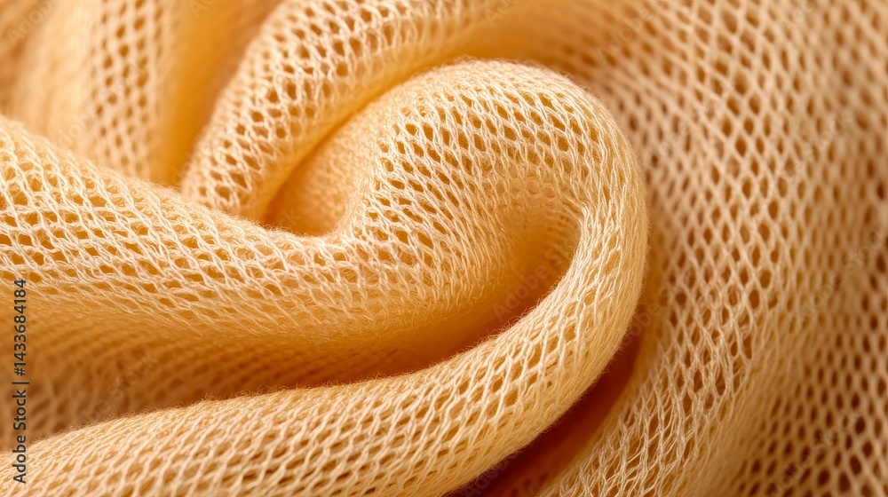 Fototapeta premium Pale Yellow Mesh Fabric Draped Texture