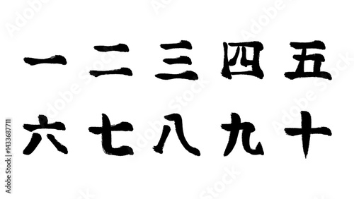 漢数字の手描きイラストセット