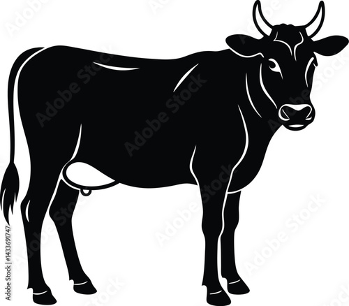black and white cow