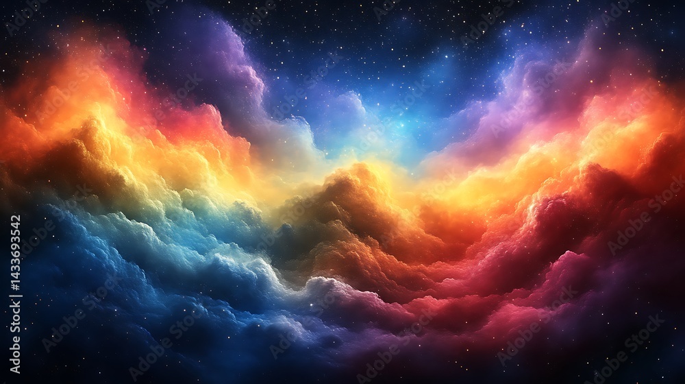 Cosmic Nebula with Colorful Cloudscape. Cosmic Nebula with Colorful Cloudscape.