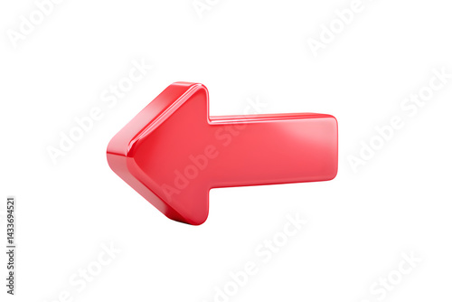 Red arrow direction on transparent background