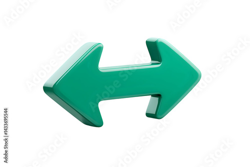 Green arrow direction on transparent background