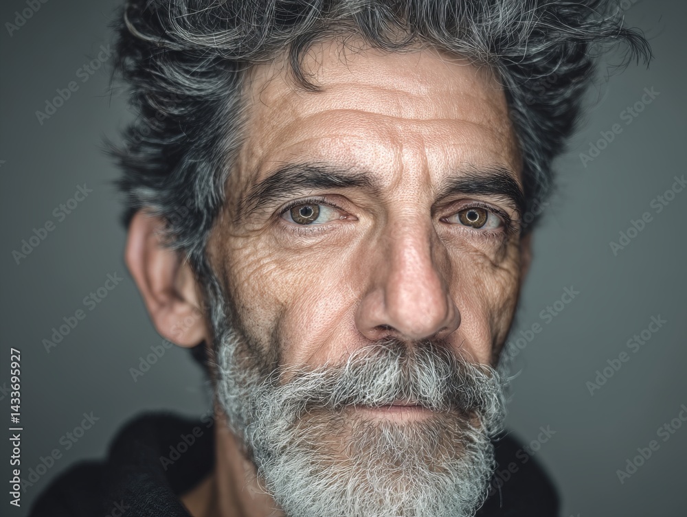 Intriguing Portrait of a Mature Man with a Pensive Expression Intriguing Portrait of a Mature Man with a Pensive Expression