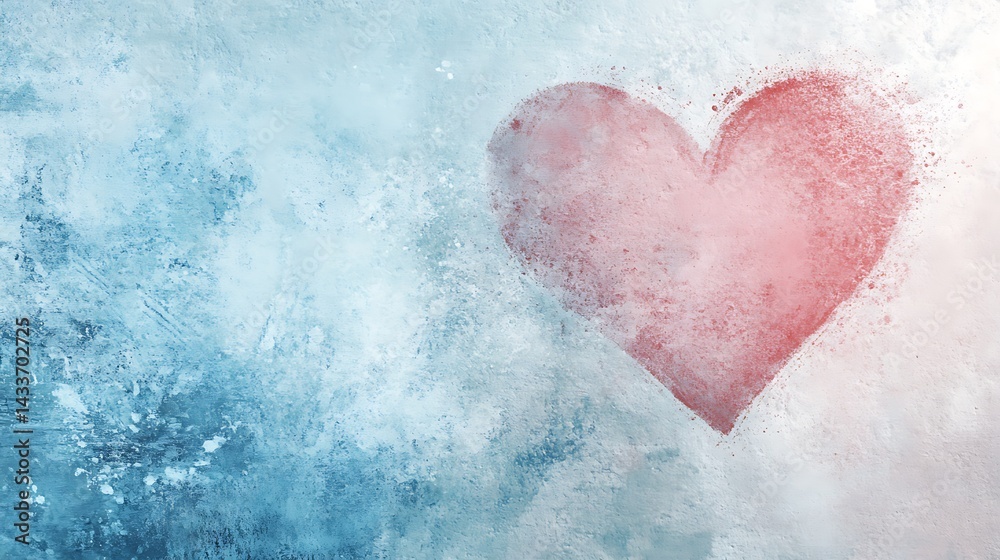 Fototapeta premium Frozen Heart with Winter Love.