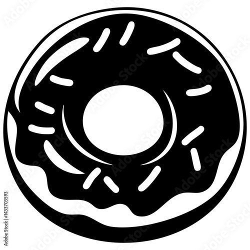 Classic black silhouette of a donut depicting simplicity and deliciousness without distractions