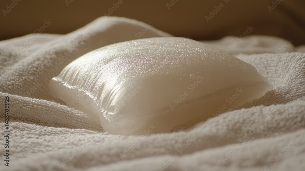 Smooth Transparent Pillow on Soft Fabric in Relaxing Bedroom Setting