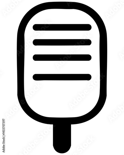 Vector silhouette of a classic microphone perfect for music and broadcasting themes