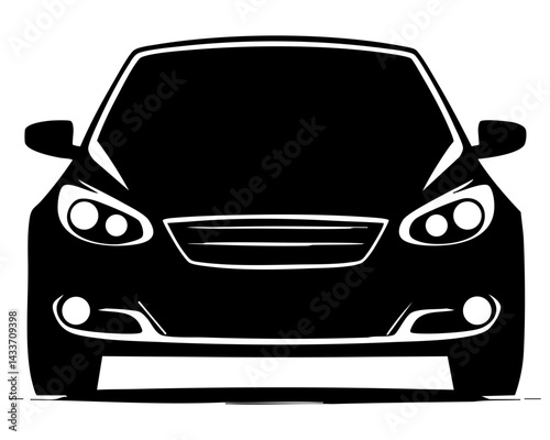 Vector silhouette of a black sports car design for artistic and creative use