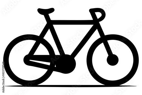 Silhouette of a black bicycle in a minimalist style for various design applications