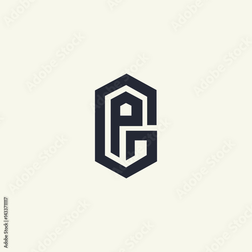 Elegant Monogram Logo with Initial Letters GP