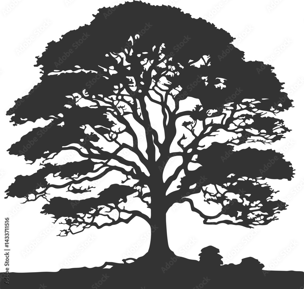 Fototapeta premium Vintage Tree Silhouette Design Vector