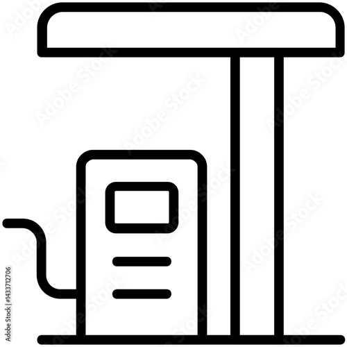 Gas Station Line Vector Icon 