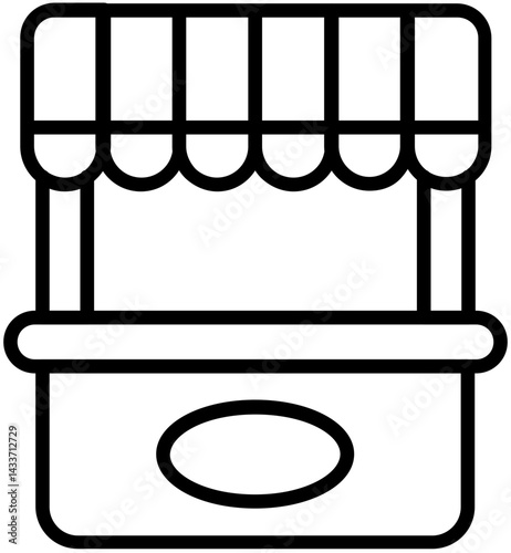 Mobile food cart shop providing street food services icon