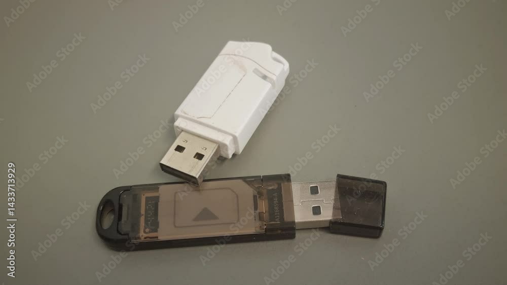 Two USB Flash Drives on a Light Green Surface