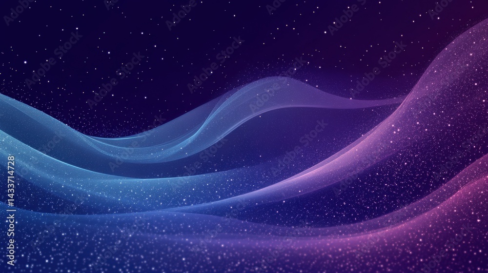 Fototapeta premium Abstract Digital Waves in Purple and Blue