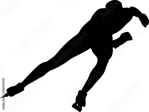 speedup male athlete at speed skating competition