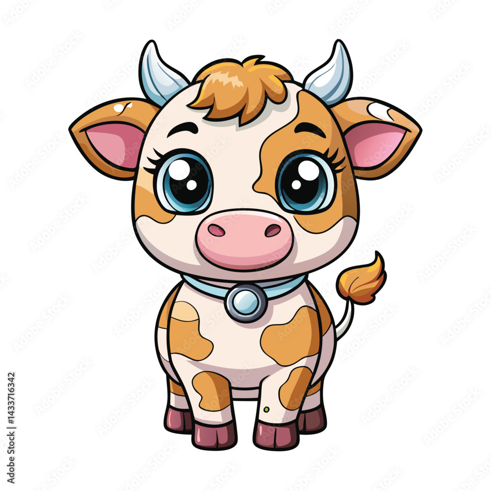 Obraz premium Cute cartoon cow