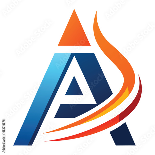 Creative elegant letter A vector emblem