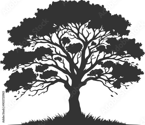 Minimal Tree Silhouette Isolated on White