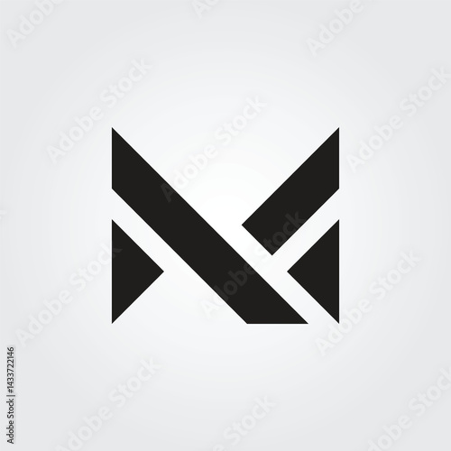 Lettering NM initial logo icon 3 design illustration