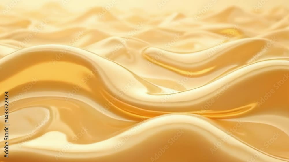 Mental Health abstract background. Golden Fluid Waves with Soft Texture and Smooth Flowing Patterns in Light Background