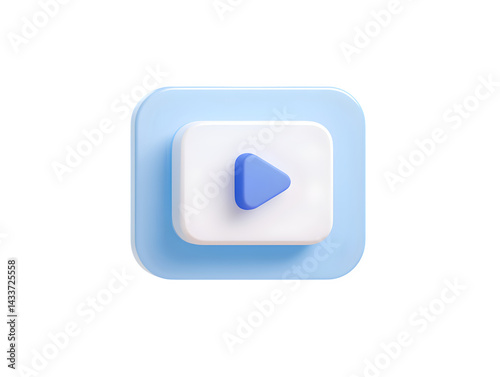 Play video media icon on transparent background