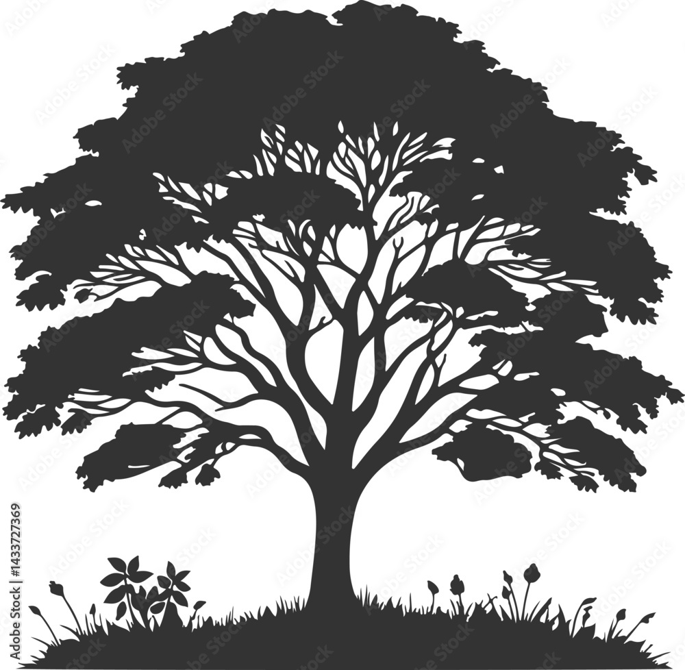 Obraz premium Decorative Tree Silhouette Vector