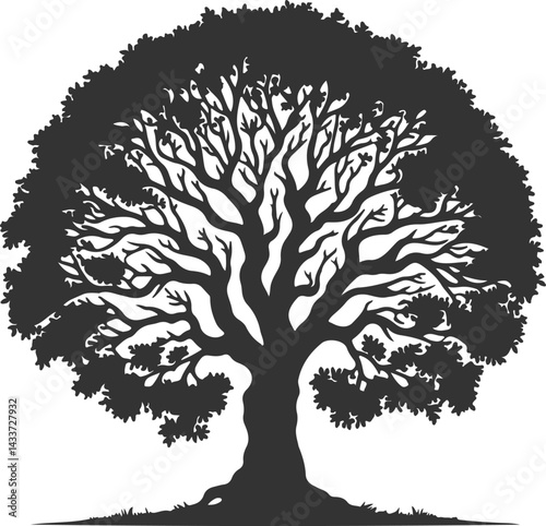 Woodland Tree Silhouette Illustration