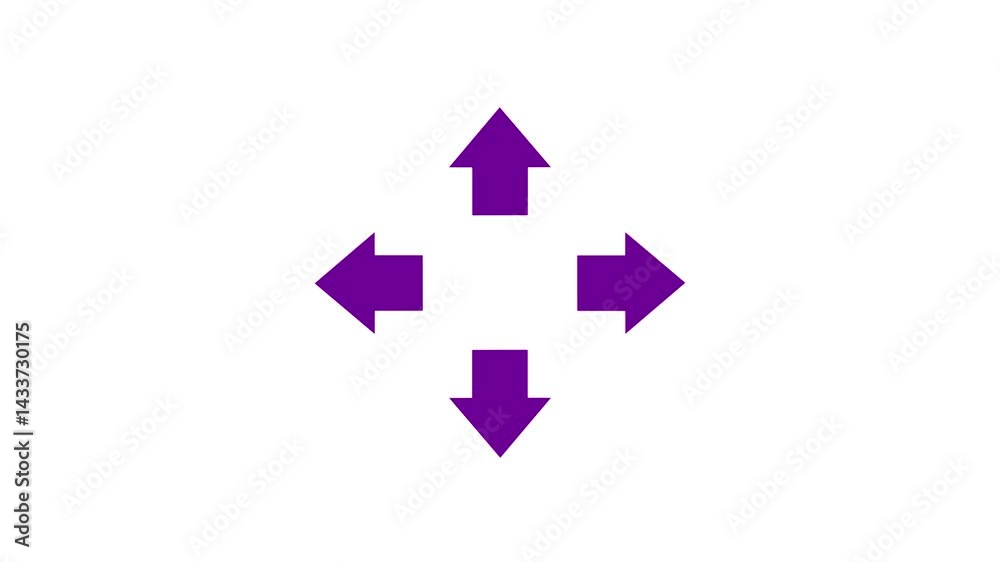 Four-way arrow animation.Four Arrow Pointing Animated Sketches Four-way arrow animation.Four Arrow Pointing Animated Sketches