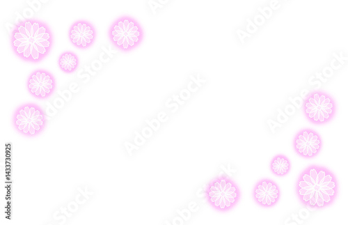 Fototapeta Naklejka Na Ścianę i Meble -  Pink glowing watercolor floral frame