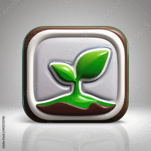 Green Sprout Icon Symbolizing Growth and Sustainability