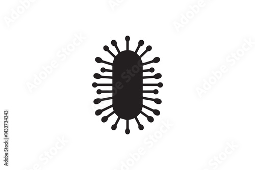 bacteria vector silhouette isolated in white background