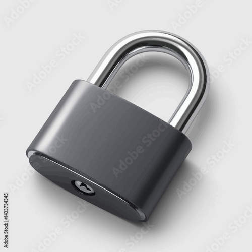 Silver and Black Padlock Represents Security and Protection