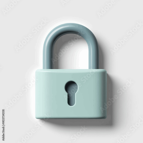 Light Blue Padlock for Security, Safety, and Protection