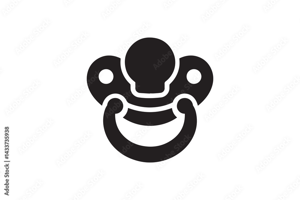 Baby pacifier vector silhouette isolated in white background Baby pacifier vector silhouette isolated in white background