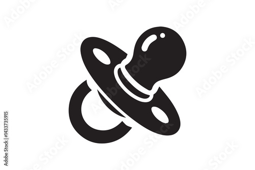 Baby pacifier vector silhouette isolated in white background