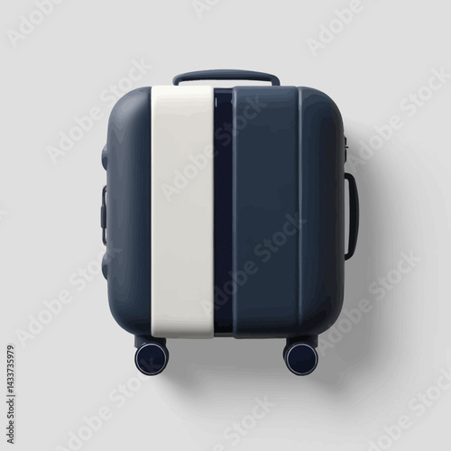 Stylish Blue and White Suitcase for Travel