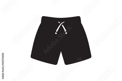 Swim short vector silhouette isolated in white background