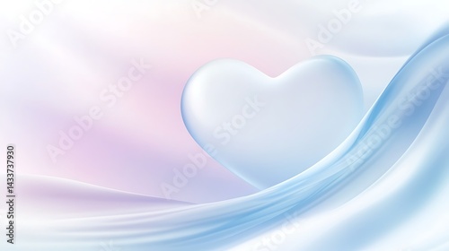 Gentle Heart with Soft Waves, and Pastel Background.