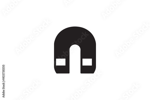 Magnet vector silhouette isolated in white background